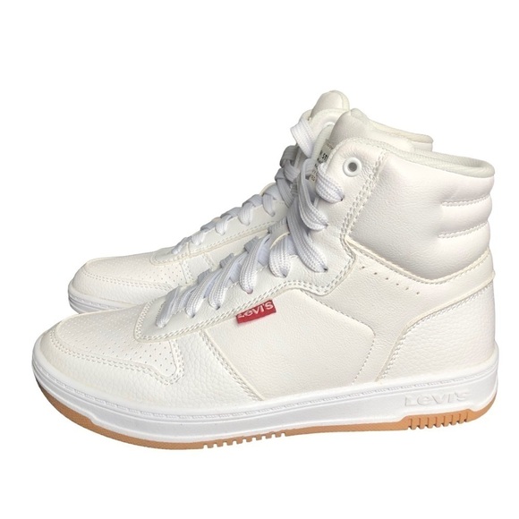 Levi’s White Drive Hi Unisex Hi-Top Sneaker Kids Size 3.5 - Picture 3 of 12